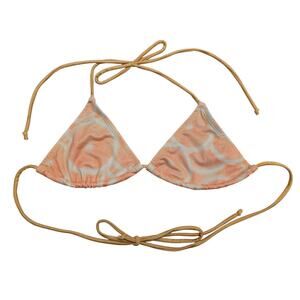Forplay Orange Citrus Print Triangle Bikini Top Swimwear Bathing‎ Suit Vacation